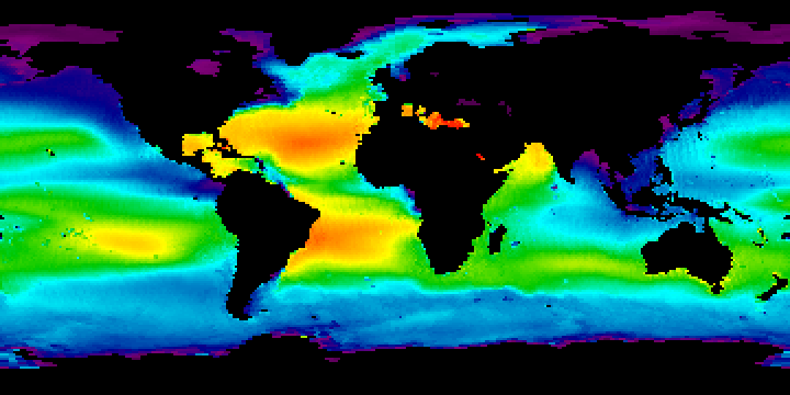Composite image of sea surface salinity