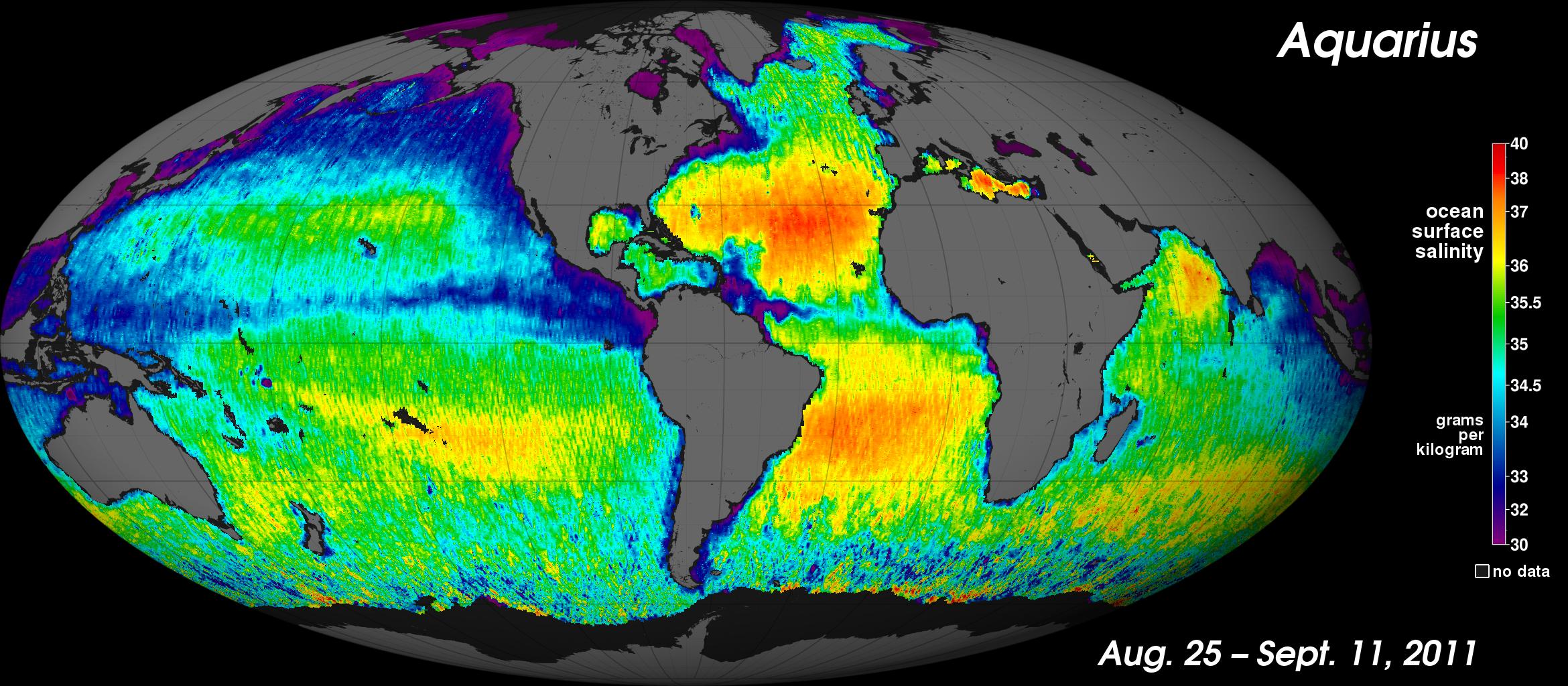 Global map of ocean salinity