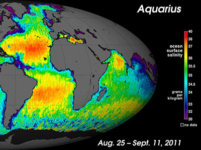 Global map of ocean salinity