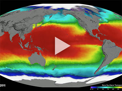Global map of sea surface temperature