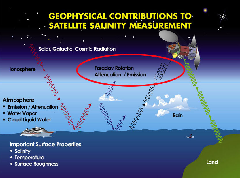 Geophysical contributions to satellite salinity measurement