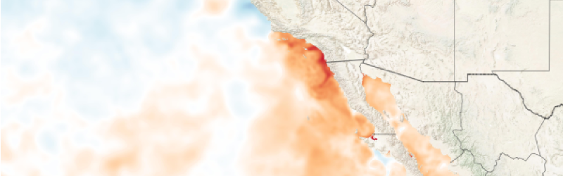 Sea surface salinity off the coast of California