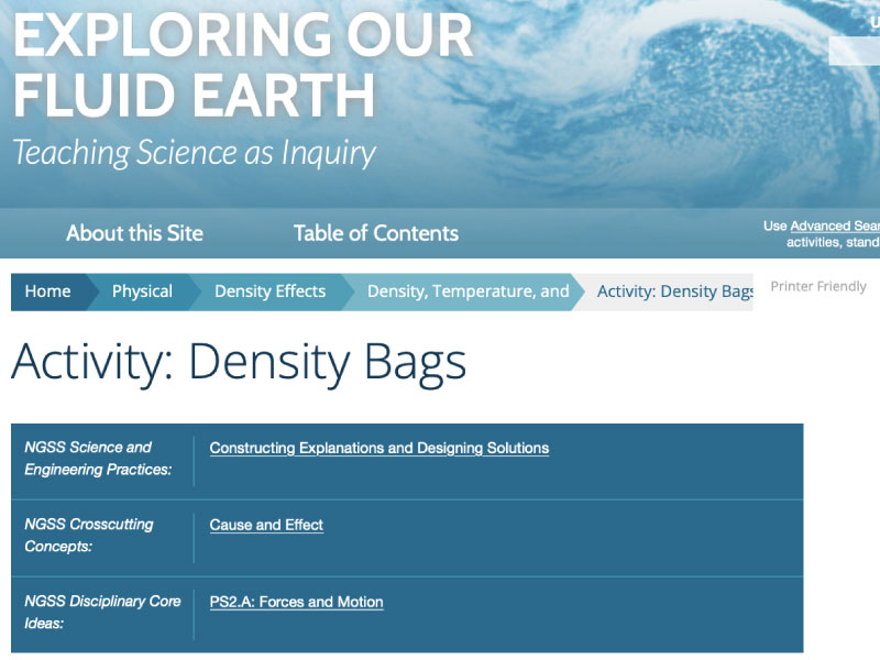Cover page: density bags