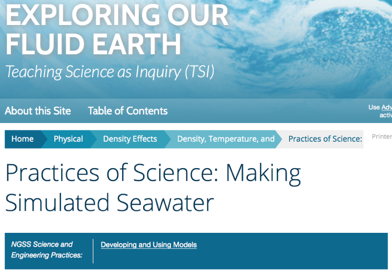 Document cover page: making simulated seawater