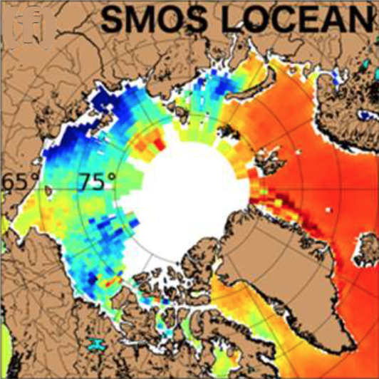 Annual mean of SSS over 2015-2017 from SMOS Laboratory of Oceanography and Climatology