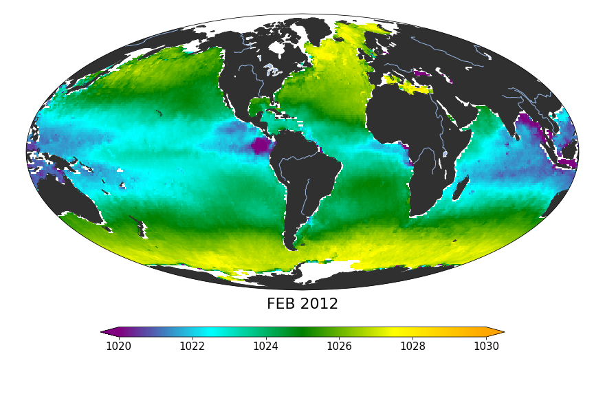 Global Sea surface density, February 2012