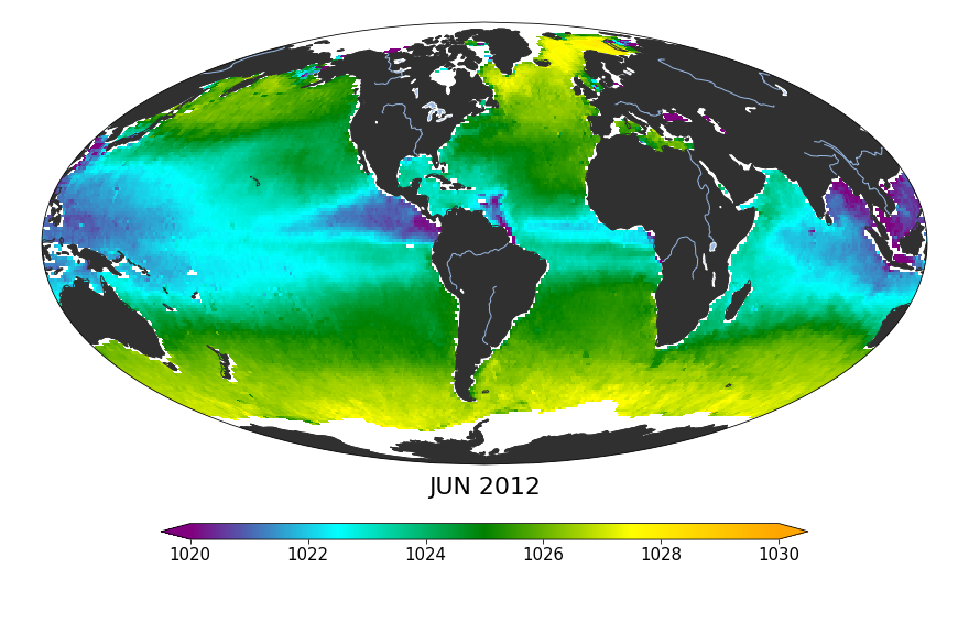 Global Sea surface density, June 2012