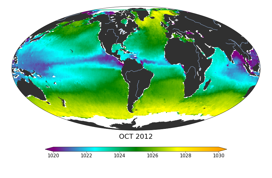 Global Sea surface density, October 2012