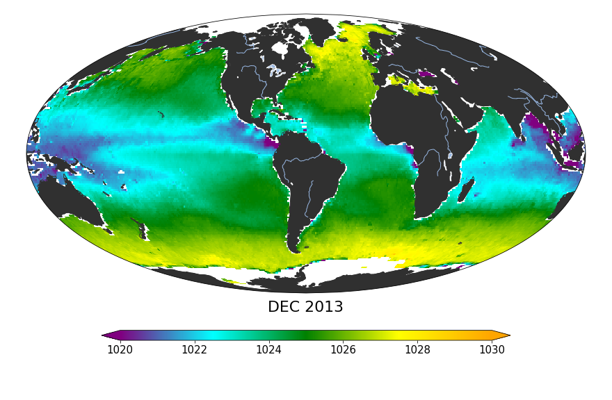 Global Sea surface density, December 2013