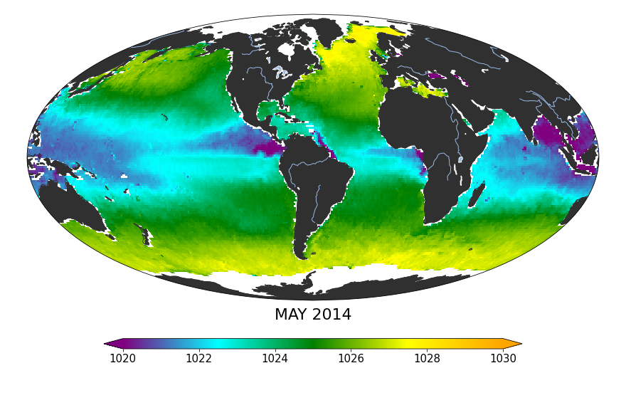 Global Sea surface density, May 2014