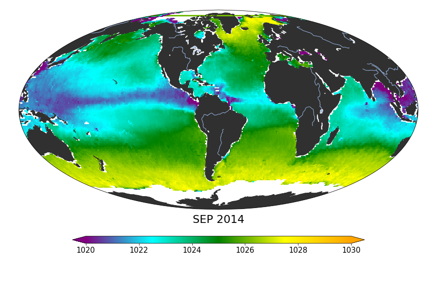 Global Sea surface density, September 2014