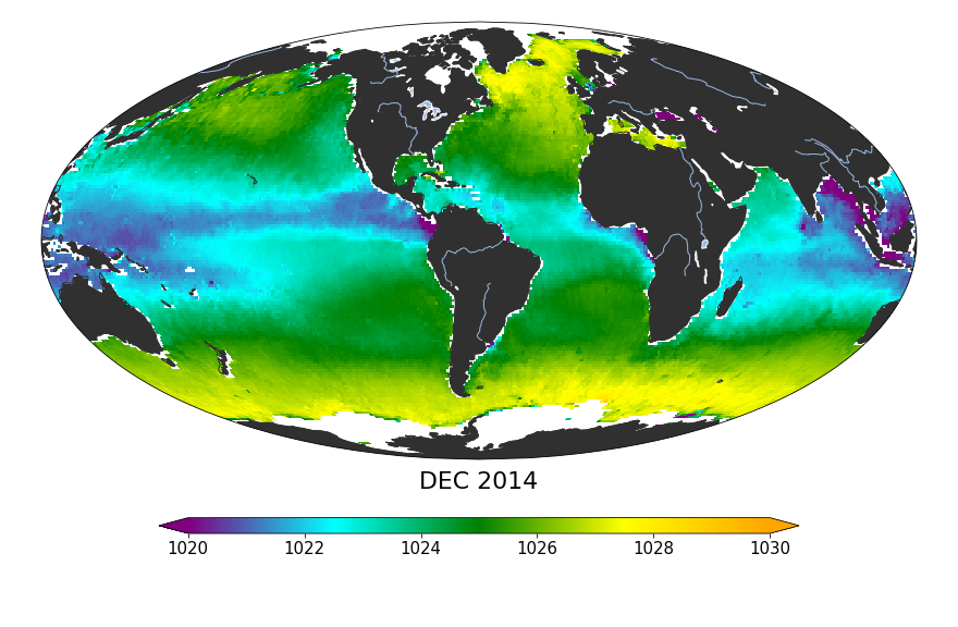 Global Sea surface density, December 2014