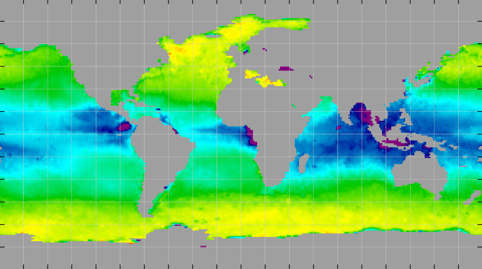 Monthly composite map of sea surface density, March 2013.