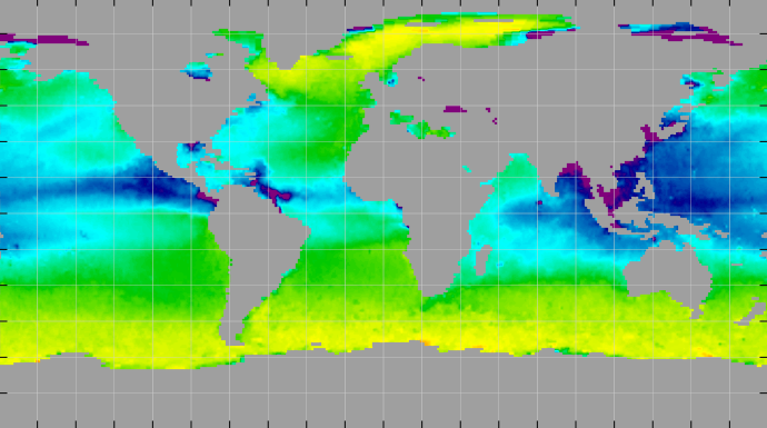Monthly composite map of sea surface density, August 2013.