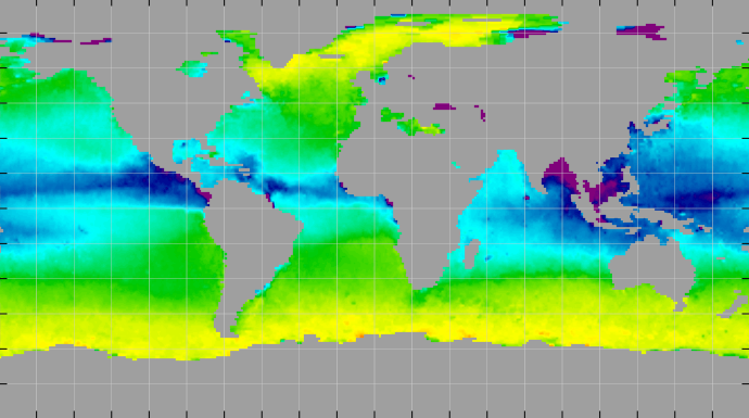 Monthly composite map of sea surface density, October 2013.