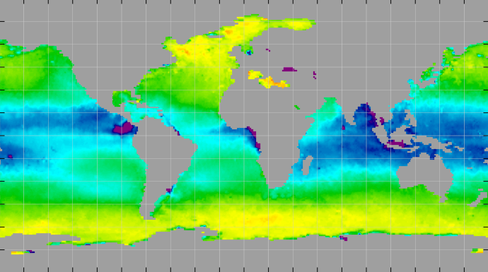 Monthly composite map of sea surface density, February 2015.