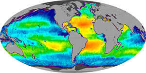 Global sea surface salinity, April 2015