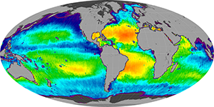Global sea surface salinity, December 2011