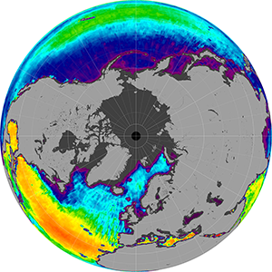 Sea surface salinity in the Southern Hemisphere, December 2011