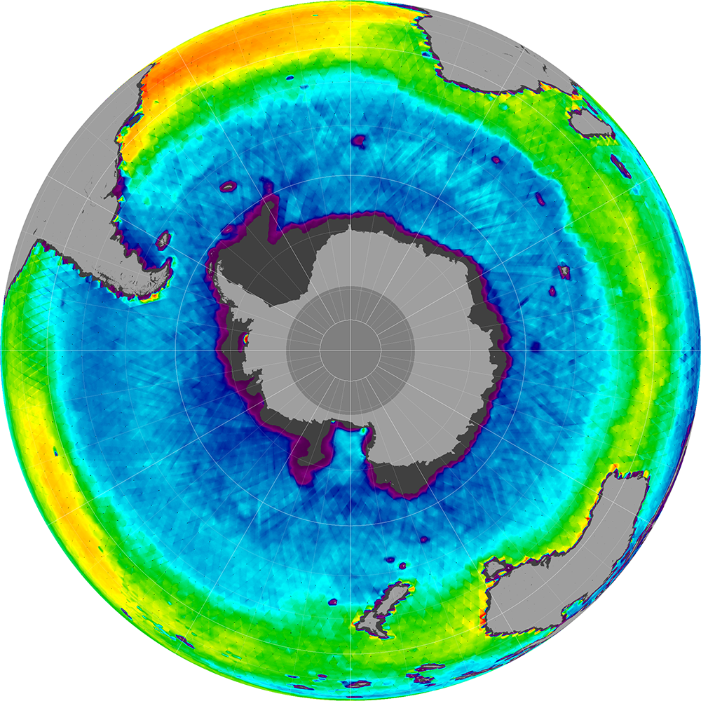Sea surface salinity in the Southern Hemisphere, February 2014
