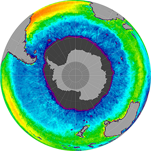Sea surface salinity in the Southern Hemisphere, June 2012