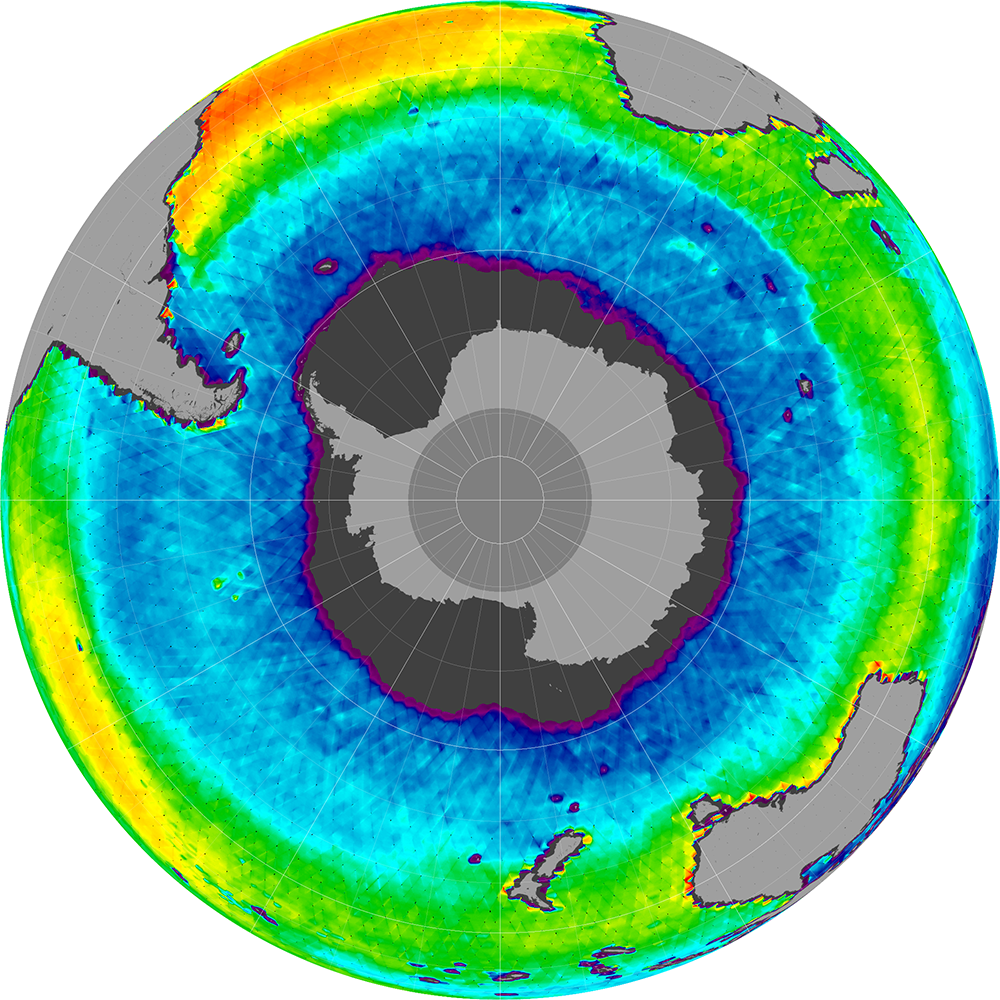 Sea surface salinity in the Southern Hemisphere, May 2014