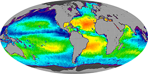Global sea surface salinity, November 2011