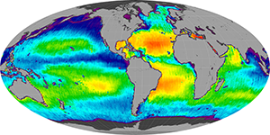 Global sea surface salinity, November 2014