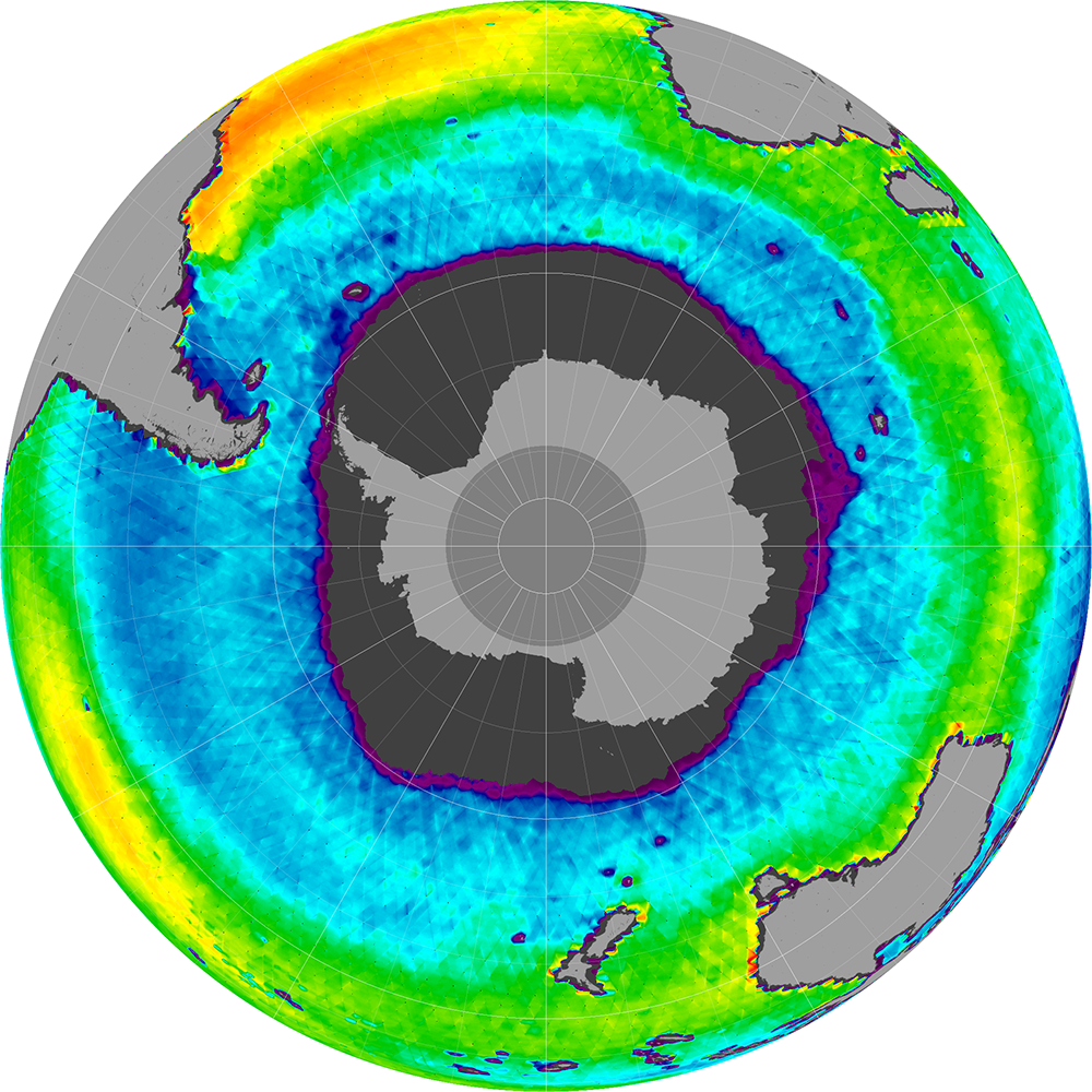 Sea surface salinity in the Southern Hemisphere, November 2014