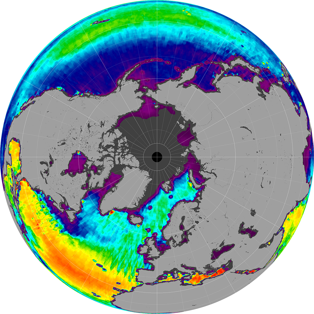 Monthly composite map of sea surface salinity, October 2011.