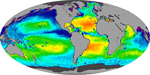 Global sea surface salinity, October 2012