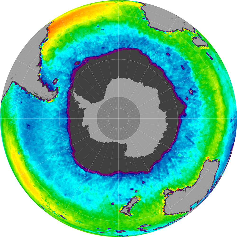 Sea surface salinity in the Southern Hemisphere, October 2013