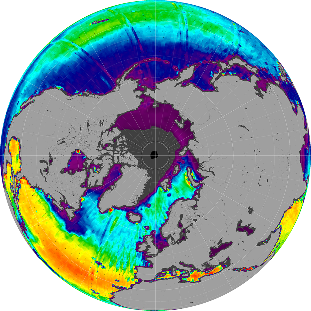 Sea surface salinity in the Northern Hemisphere, September 2012