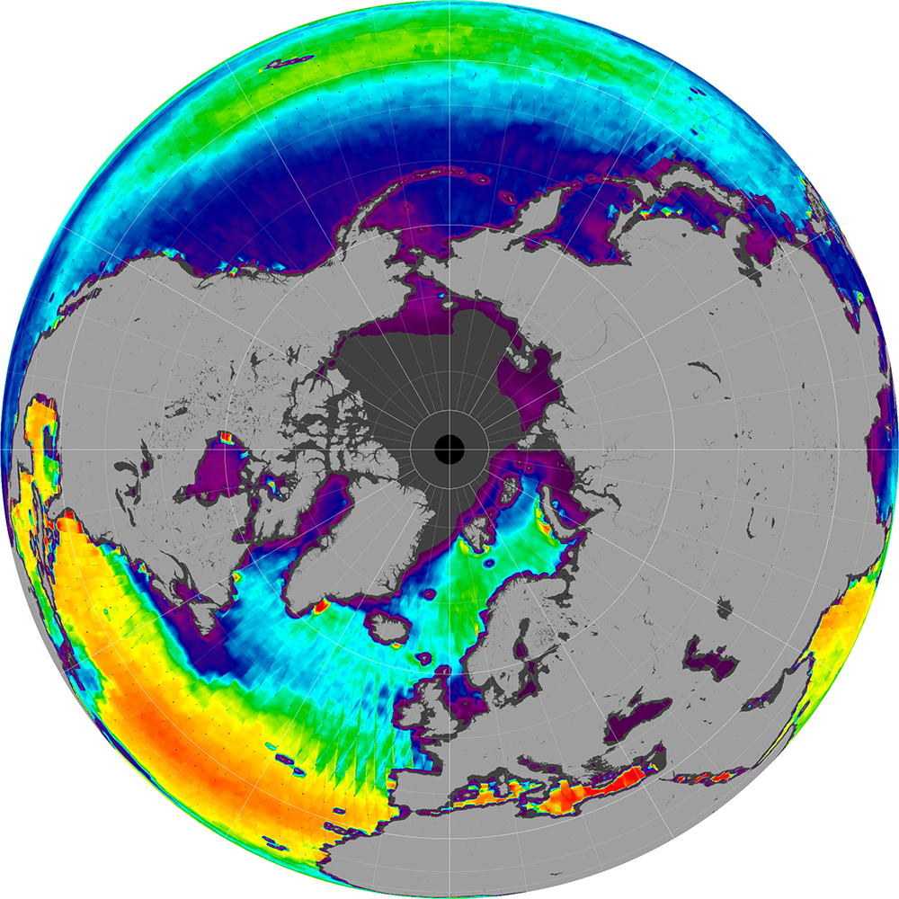 Sea surface salinity in the Northern Hemisphere, September 2013