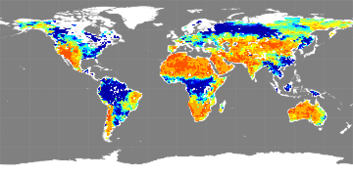 Monthly composite map of soil moisture, May 2012.