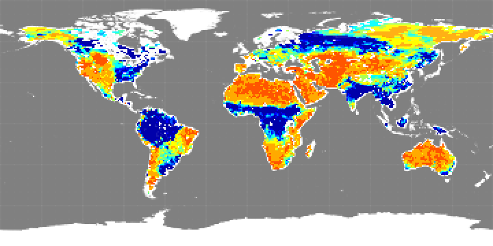 Monthly composite map of soil moisture, September 2012.