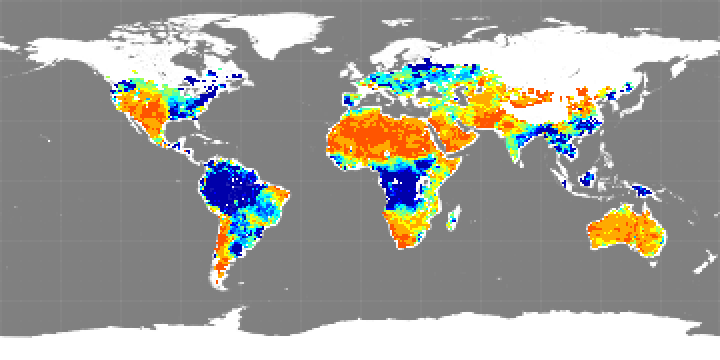 Monthly composite map of soil moisture, November 2012.