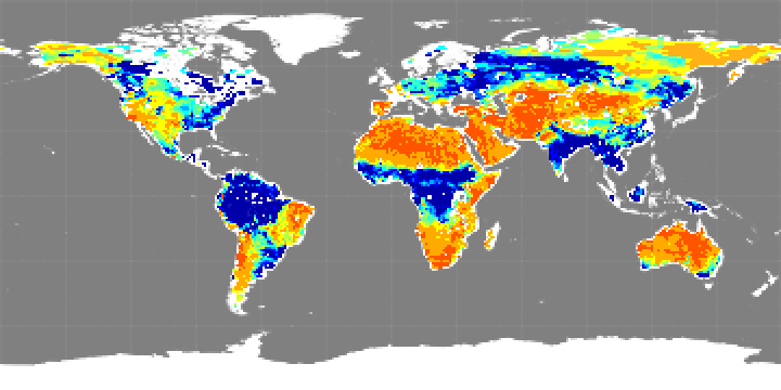 Monthly composite map of soil moisture, September 2013.