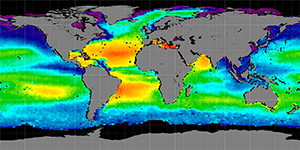 Global sea surface salinity, November 2011-2014