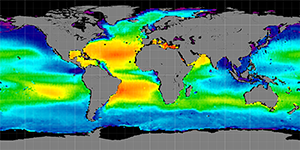 Global sea surface salinity, Spring 2012-2014