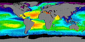 Global sea surface salinity, Summer 2012