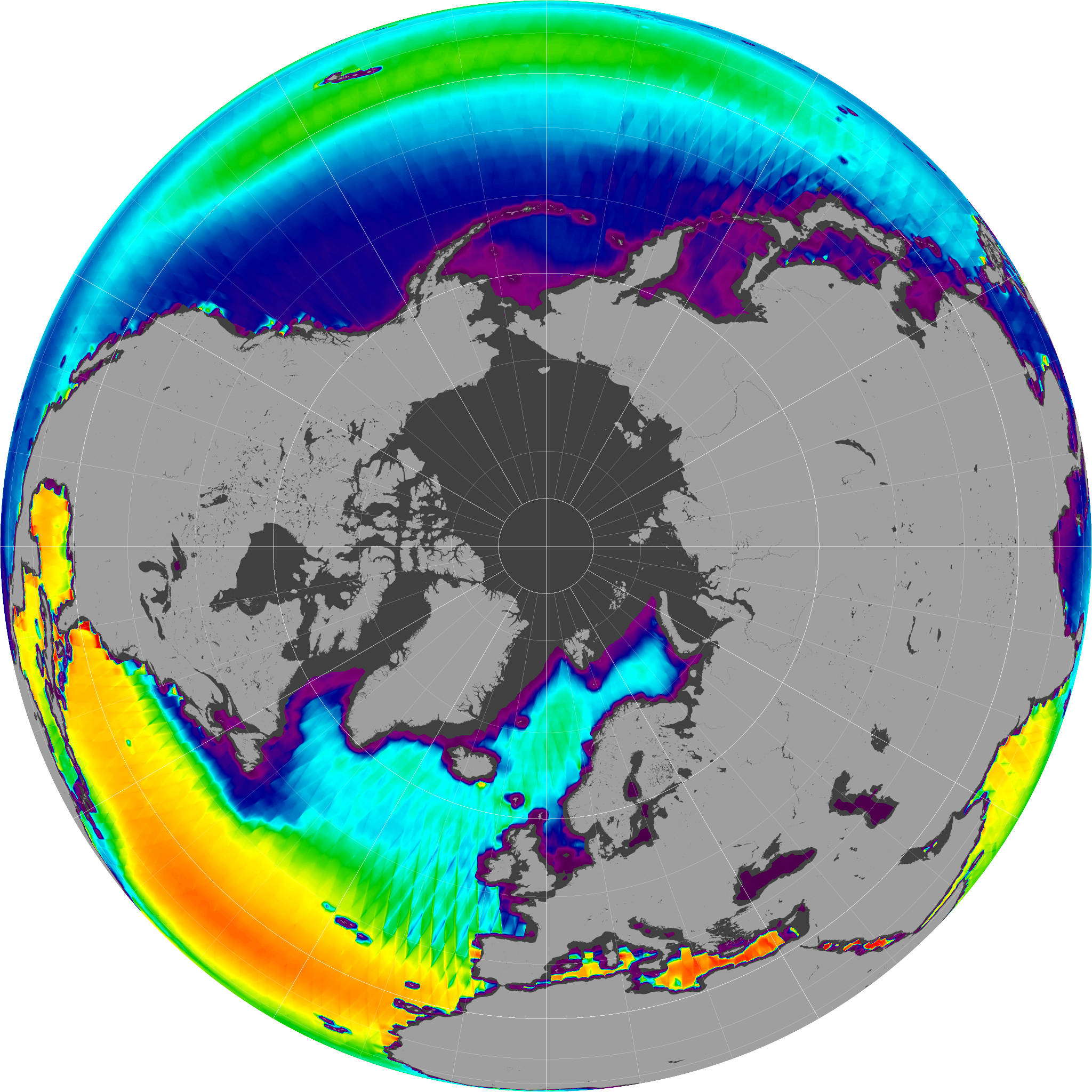 Global sea surface salinity, 25-Aug-11 to 05-May-15 (Northern Hemisphere)