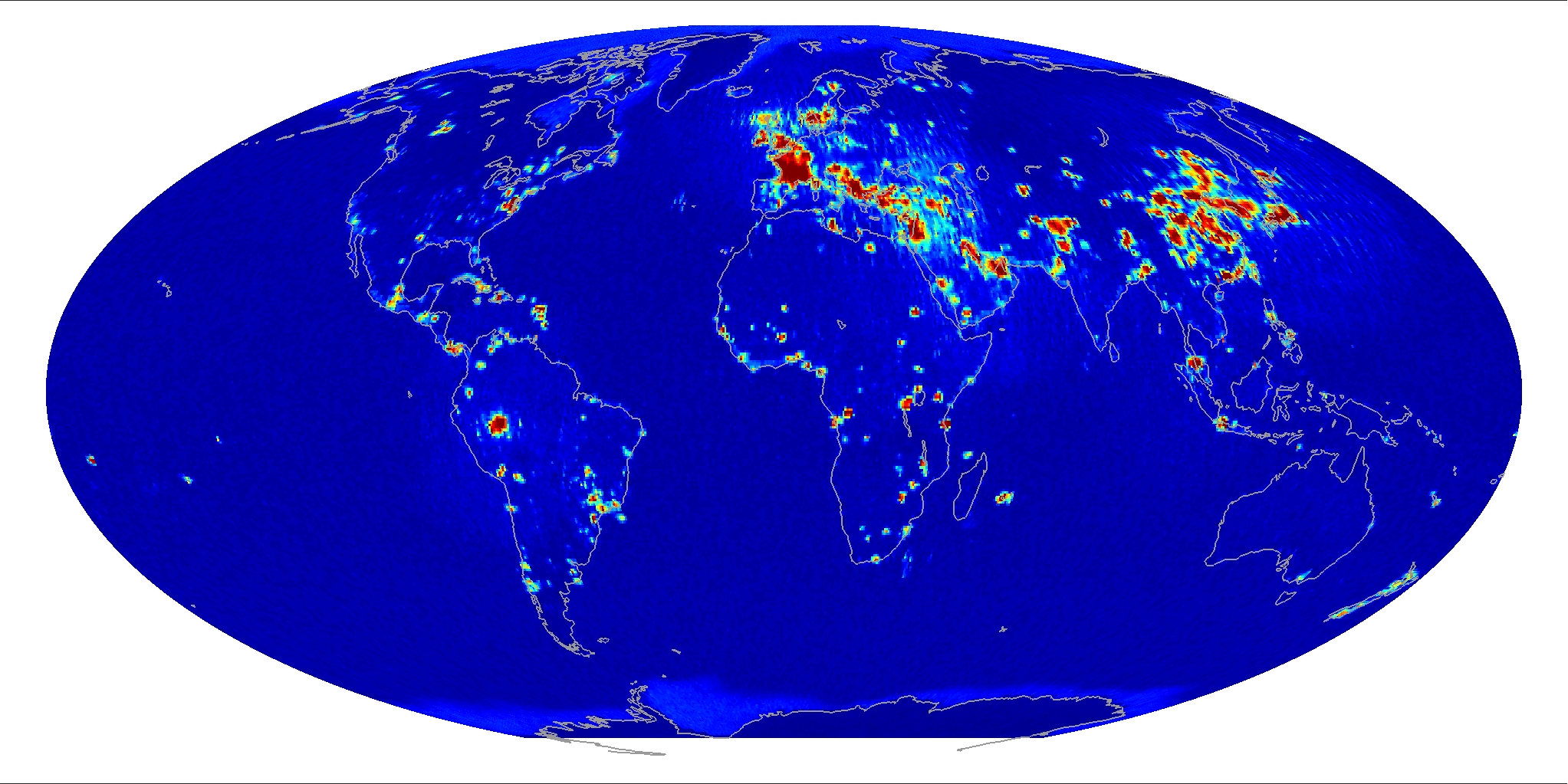 Global radiometer percent RFI, April 2014