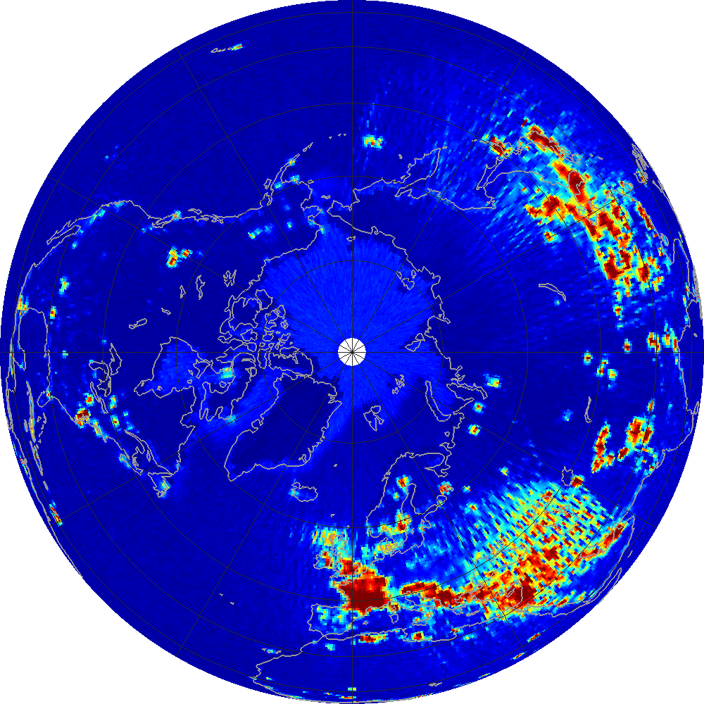 Monthly radiometer RFI at 1.413 GHz, April 2015.