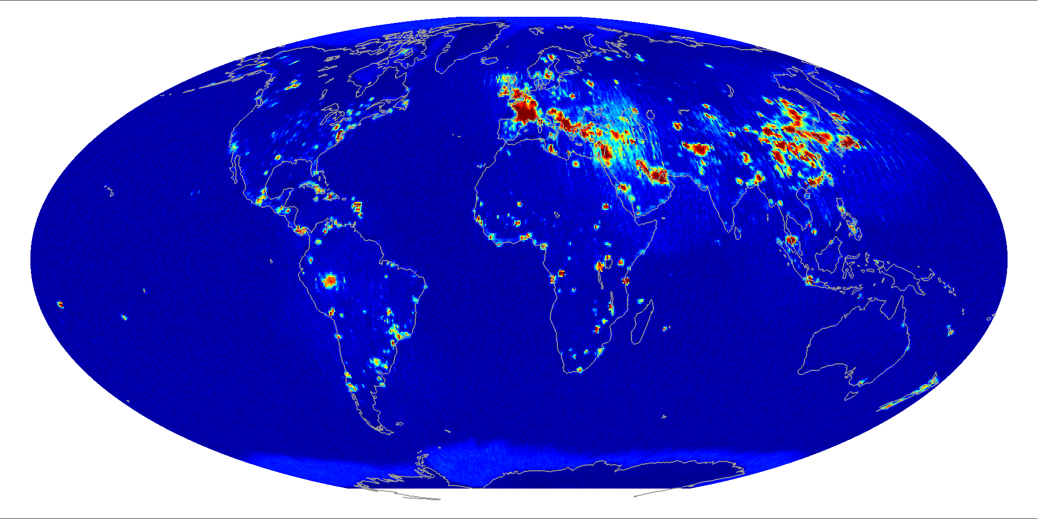 Global radiometer percent RFI, June 2014