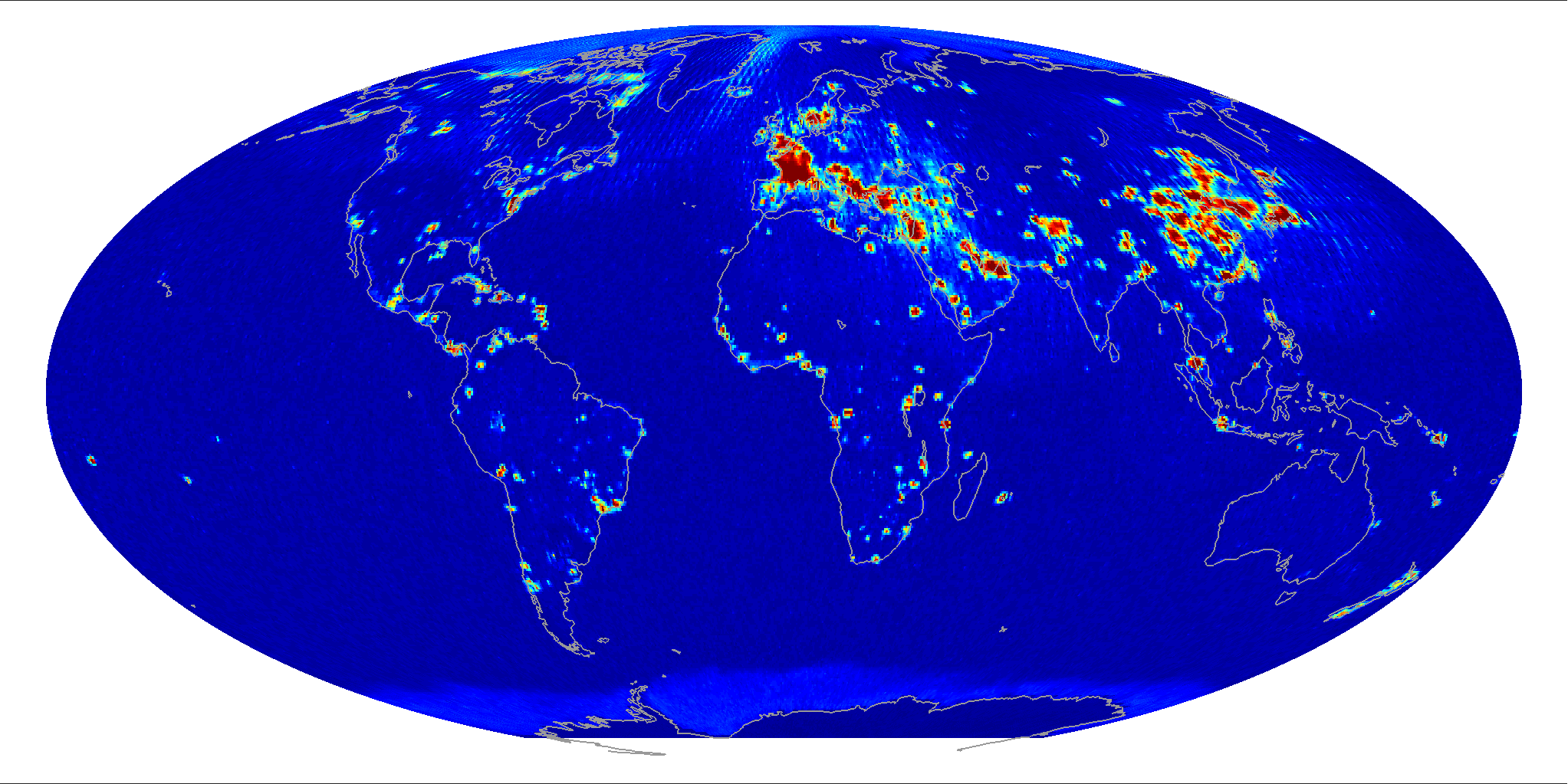Global radiometer percent RFI, November 2013