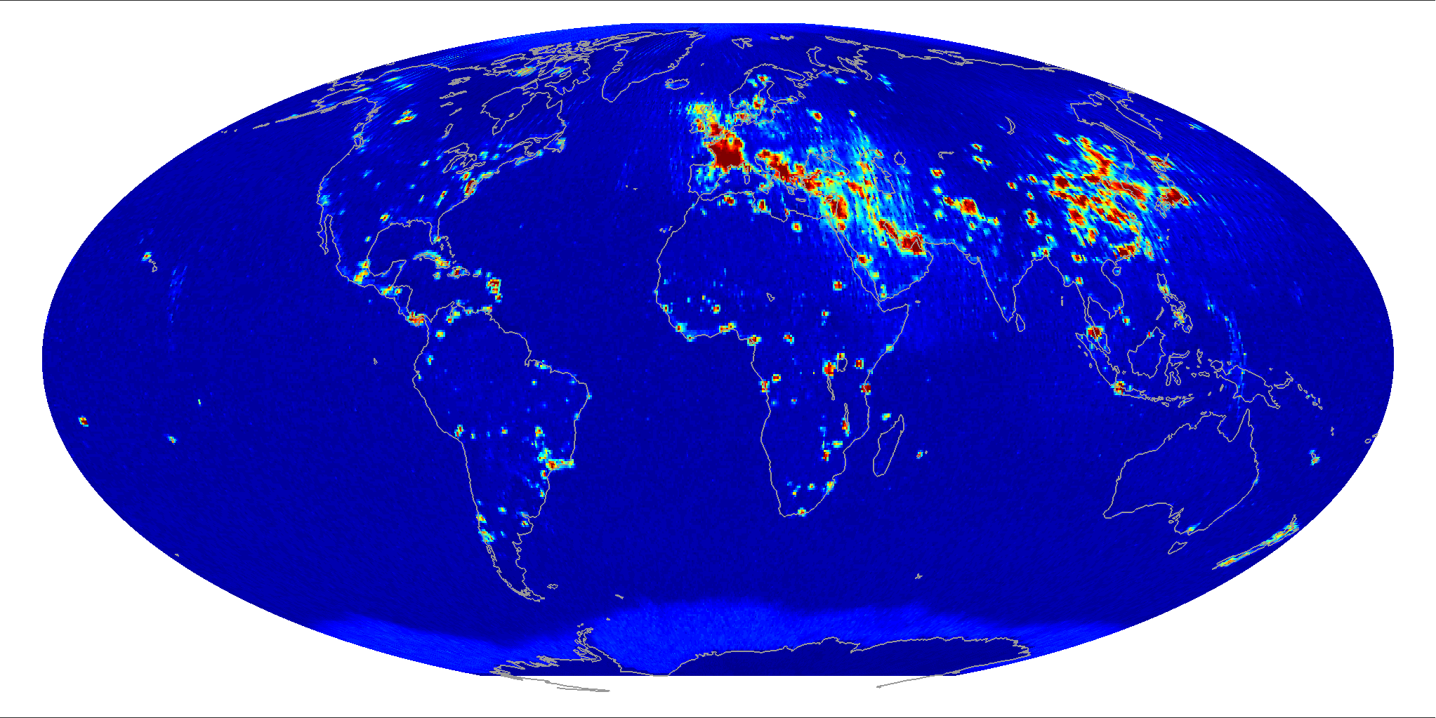 Global radiometer percent RFI, September 2014