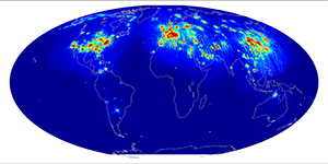Global scatterometer percent RFI, June 2012