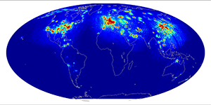 Global scatterometer percent RFI, March 2012
