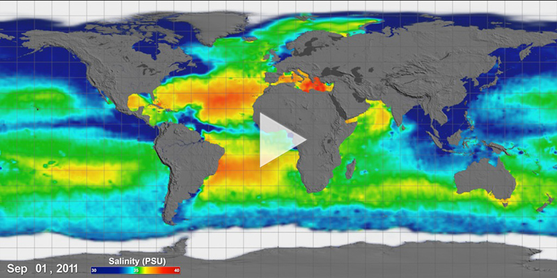 Map of sea surface salinity